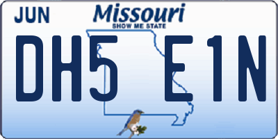 MO license plate DH5E1N