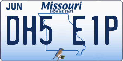 MO license plate DH5E1P
