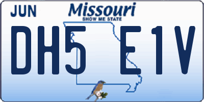 MO license plate DH5E1V