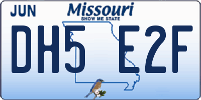 MO license plate DH5E2F