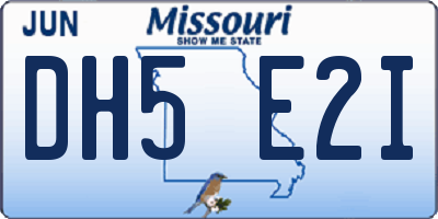 MO license plate DH5E2I