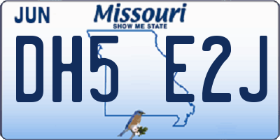 MO license plate DH5E2J