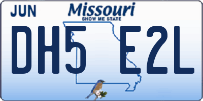 MO license plate DH5E2L
