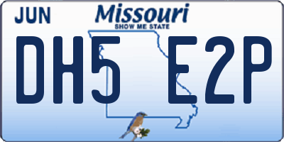 MO license plate DH5E2P