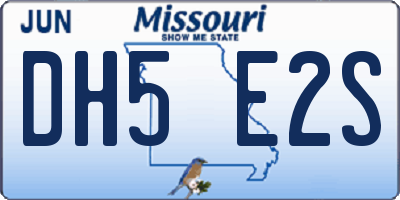 MO license plate DH5E2S
