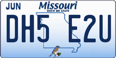 MO license plate DH5E2U
