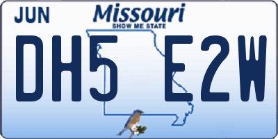 MO license plate DH5E2W