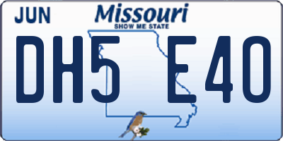 MO license plate DH5E4O