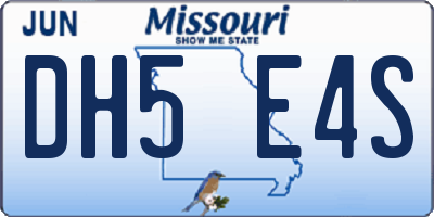 MO license plate DH5E4S