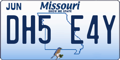 MO license plate DH5E4Y