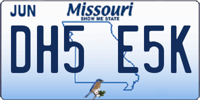 MO license plate DH5E5K