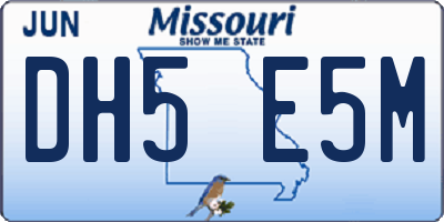 MO license plate DH5E5M