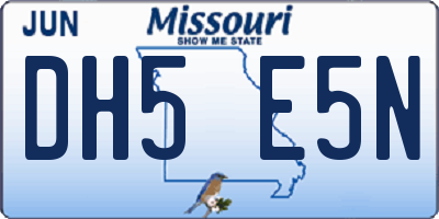 MO license plate DH5E5N