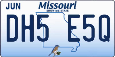 MO license plate DH5E5Q