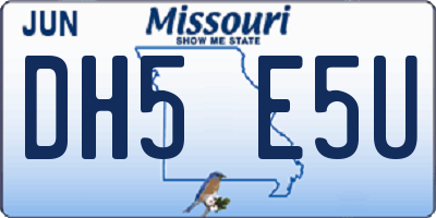 MO license plate DH5E5U