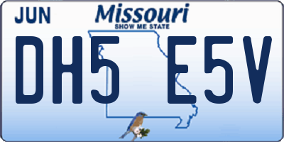 MO license plate DH5E5V