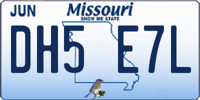 MO license plate DH5E7L