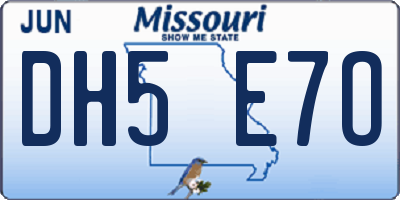 MO license plate DH5E7O