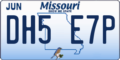 MO license plate DH5E7P