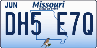 MO license plate DH5E7Q