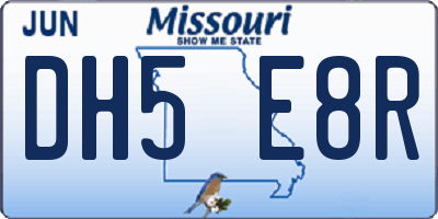 MO license plate DH5E8R