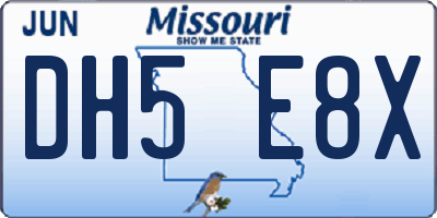 MO license plate DH5E8X