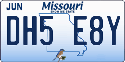 MO license plate DH5E8Y