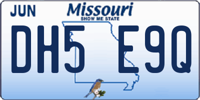 MO license plate DH5E9Q
