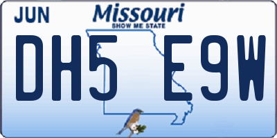 MO license plate DH5E9W