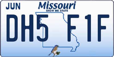 MO license plate DH5F1F