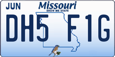 MO license plate DH5F1G
