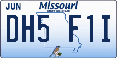 MO license plate DH5F1I