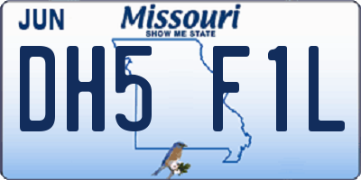 MO license plate DH5F1L