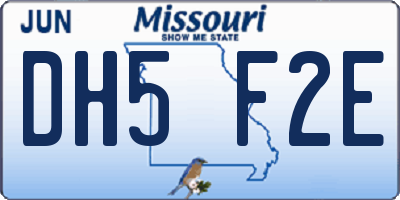 MO license plate DH5F2E