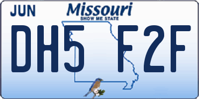 MO license plate DH5F2F