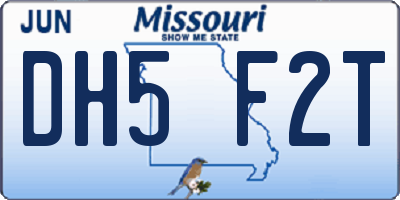 MO license plate DH5F2T