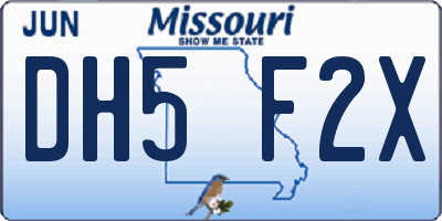 MO license plate DH5F2X