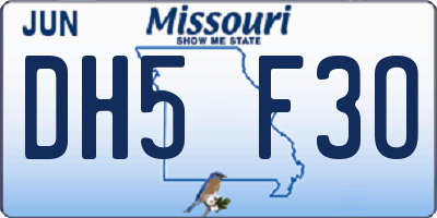 MO license plate DH5F3O