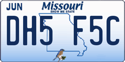MO license plate DH5F5C