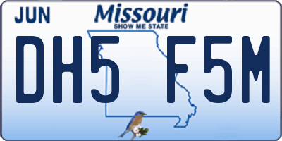 MO license plate DH5F5M