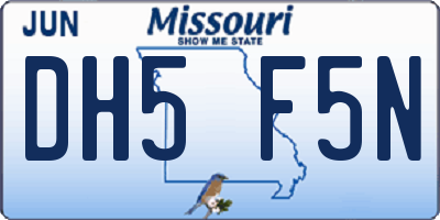 MO license plate DH5F5N