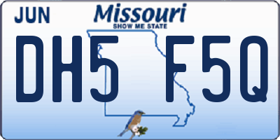 MO license plate DH5F5Q
