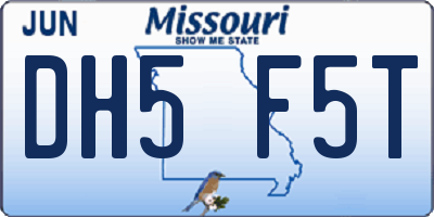MO license plate DH5F5T