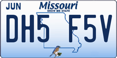 MO license plate DH5F5V