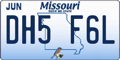 MO license plate DH5F6L