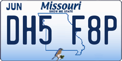MO license plate DH5F8P
