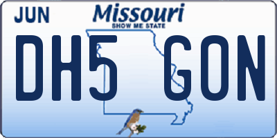 MO license plate DH5G0N