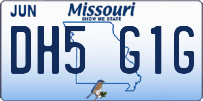 MO license plate DH5G1G