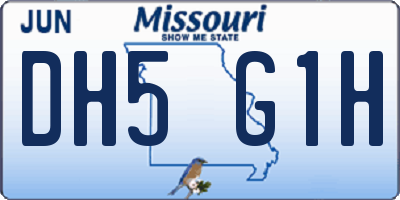 MO license plate DH5G1H