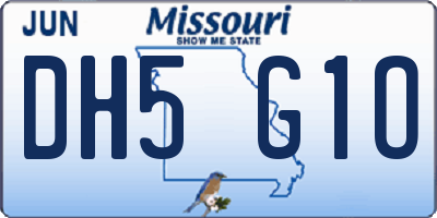 MO license plate DH5G1O